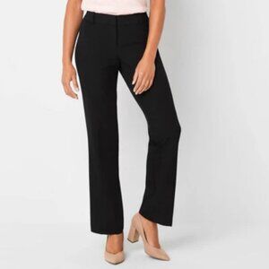 Liz Claiborne "Audra" Curvy Fit Straight Trouser - Black - 10Tall *NWOT*